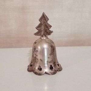 Christmas Tree Silver Look Bell 3"